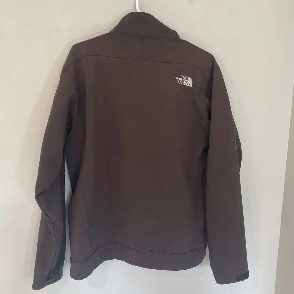 The North Face TNF Apex Jacket Mens Medium Brown Softshell Full Zip Fleece Lined